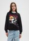 Black crewneck sweatshirt in cotton blend regular fit with Peanuts print_1