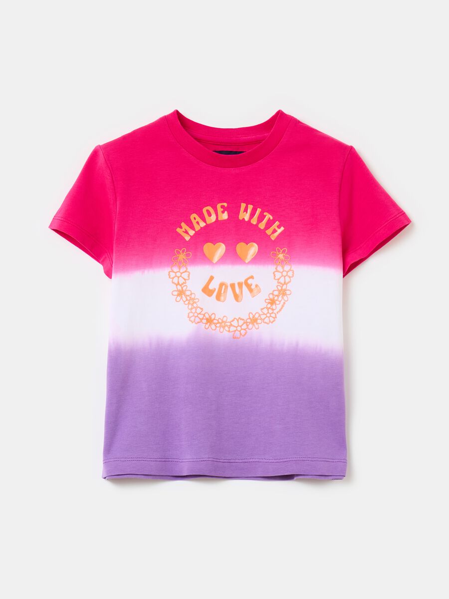T-shirt Tie Dye con stampa lettering_0