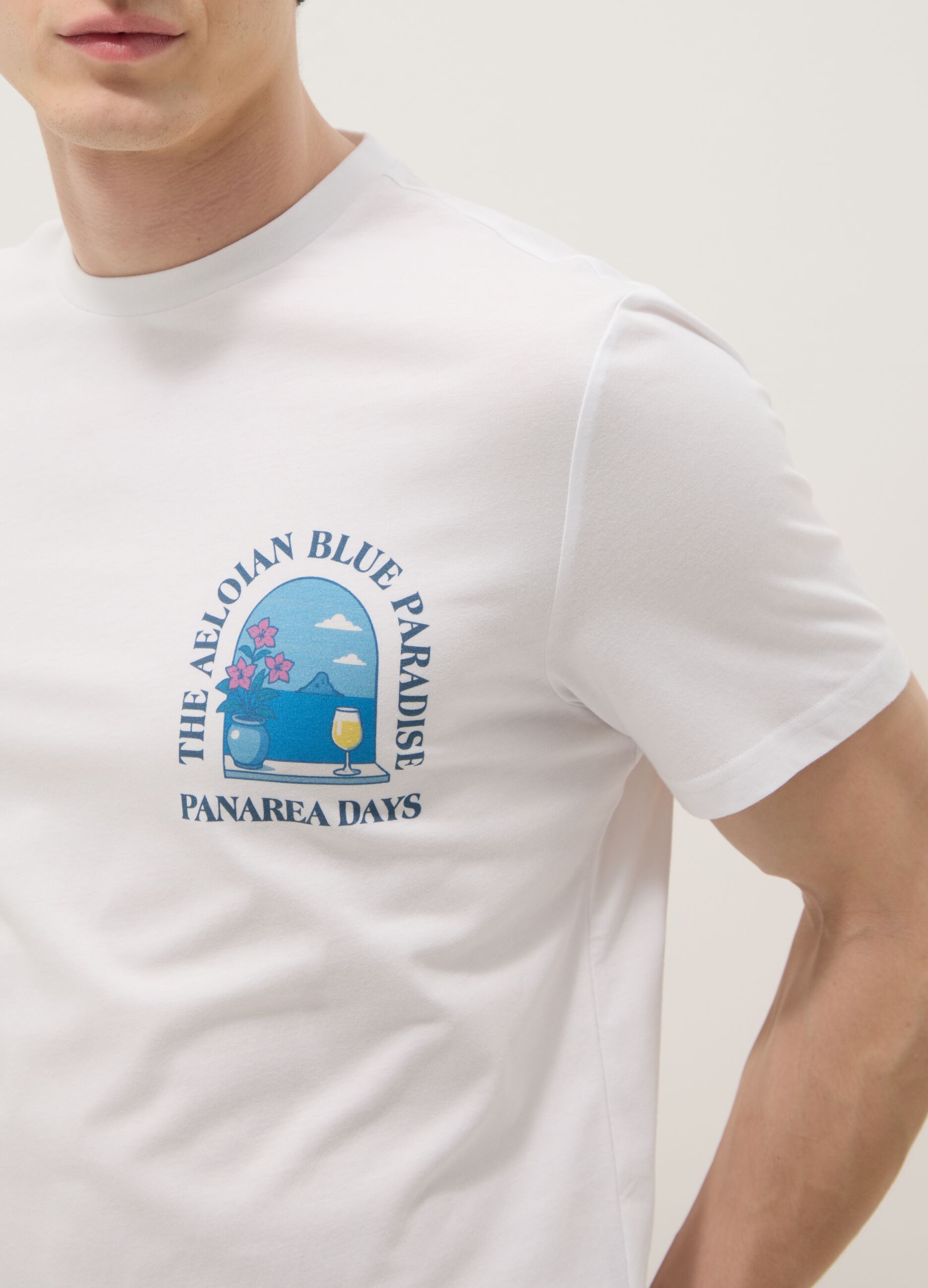 White short-sleeve pure cotton regular-fit T-shirt