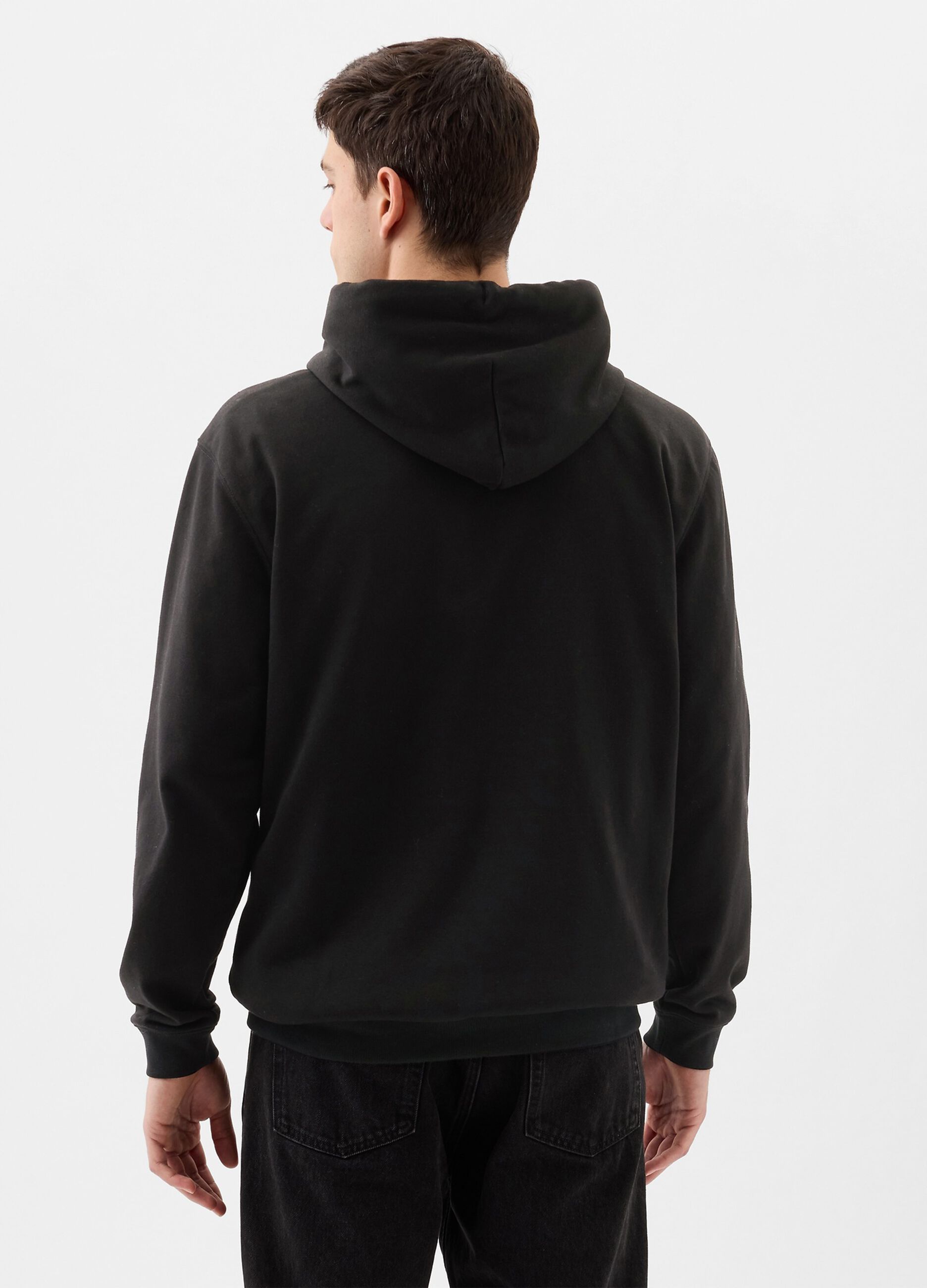 Sweatshirt with hood and maxi logo print