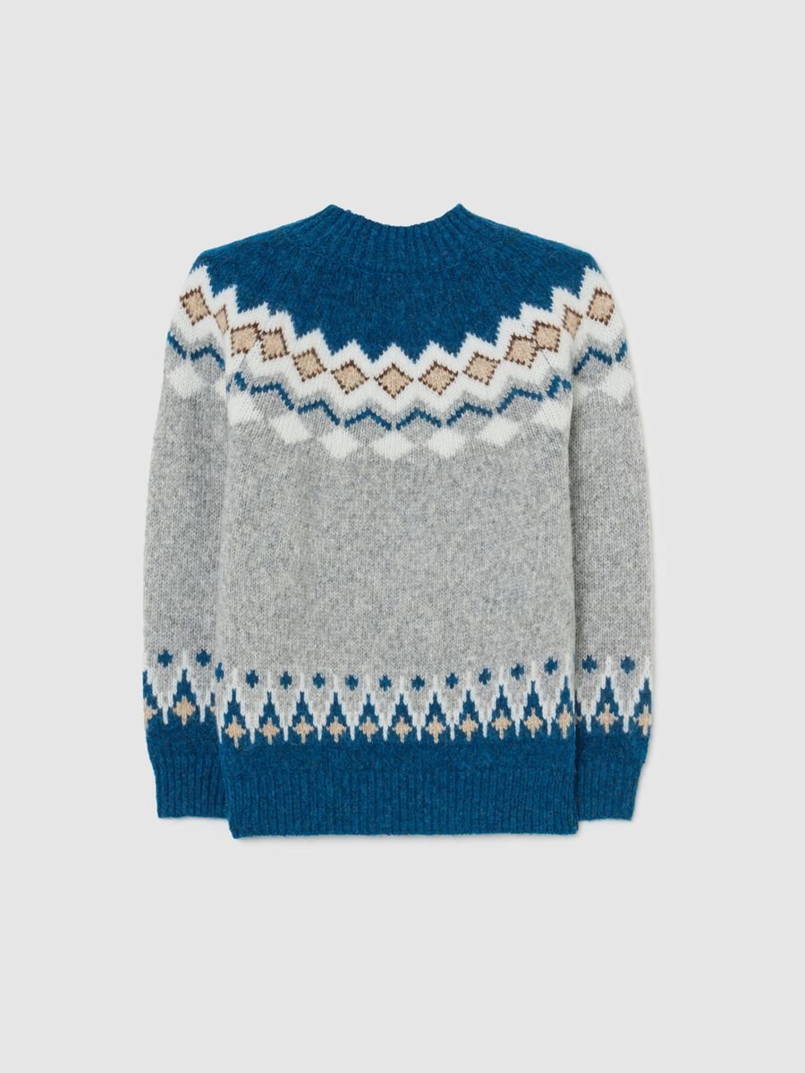 Multicolour children's regular fit jumper with jacquard pattern_1