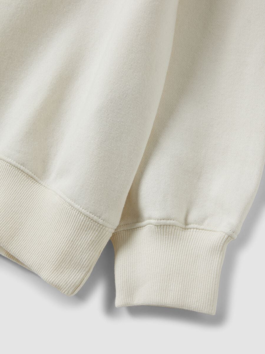 White cotton-blend sweatshirt with Lakers print_1