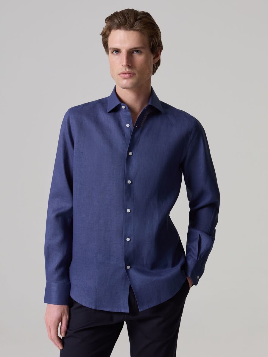 Contemporary shirt in linen_0