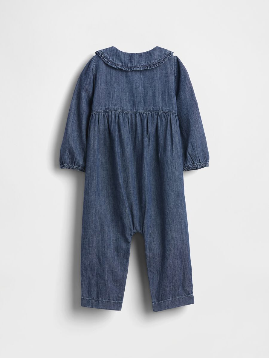 Pagliaccetto in denim blu per neonato_1