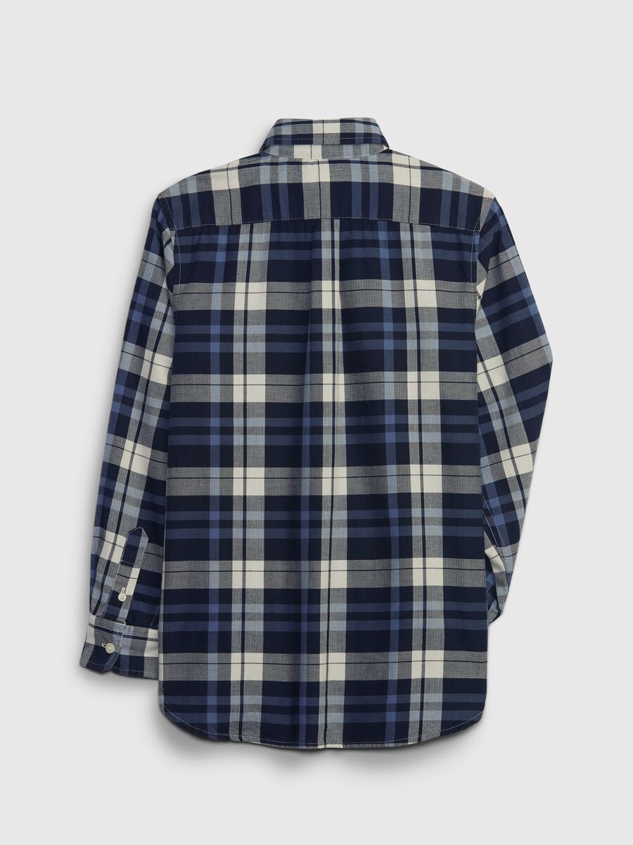Camicia in popeline con stampa check_1
