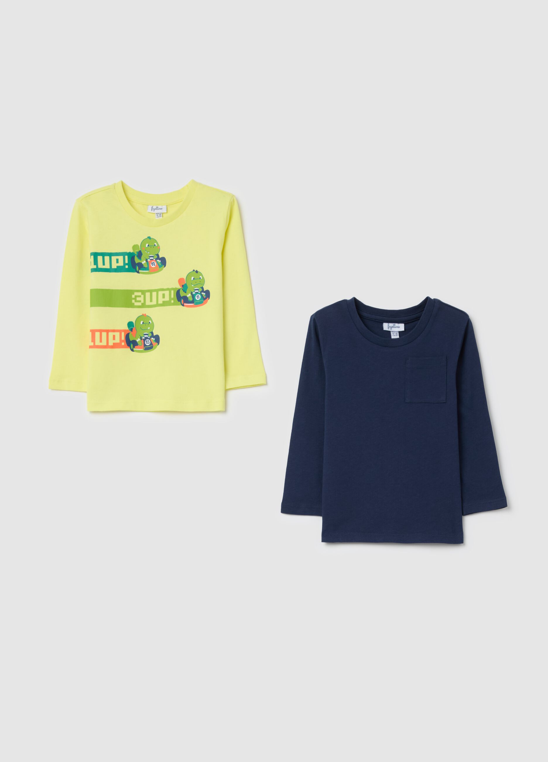 Two-pack long-sleeved T-shirt in cotton