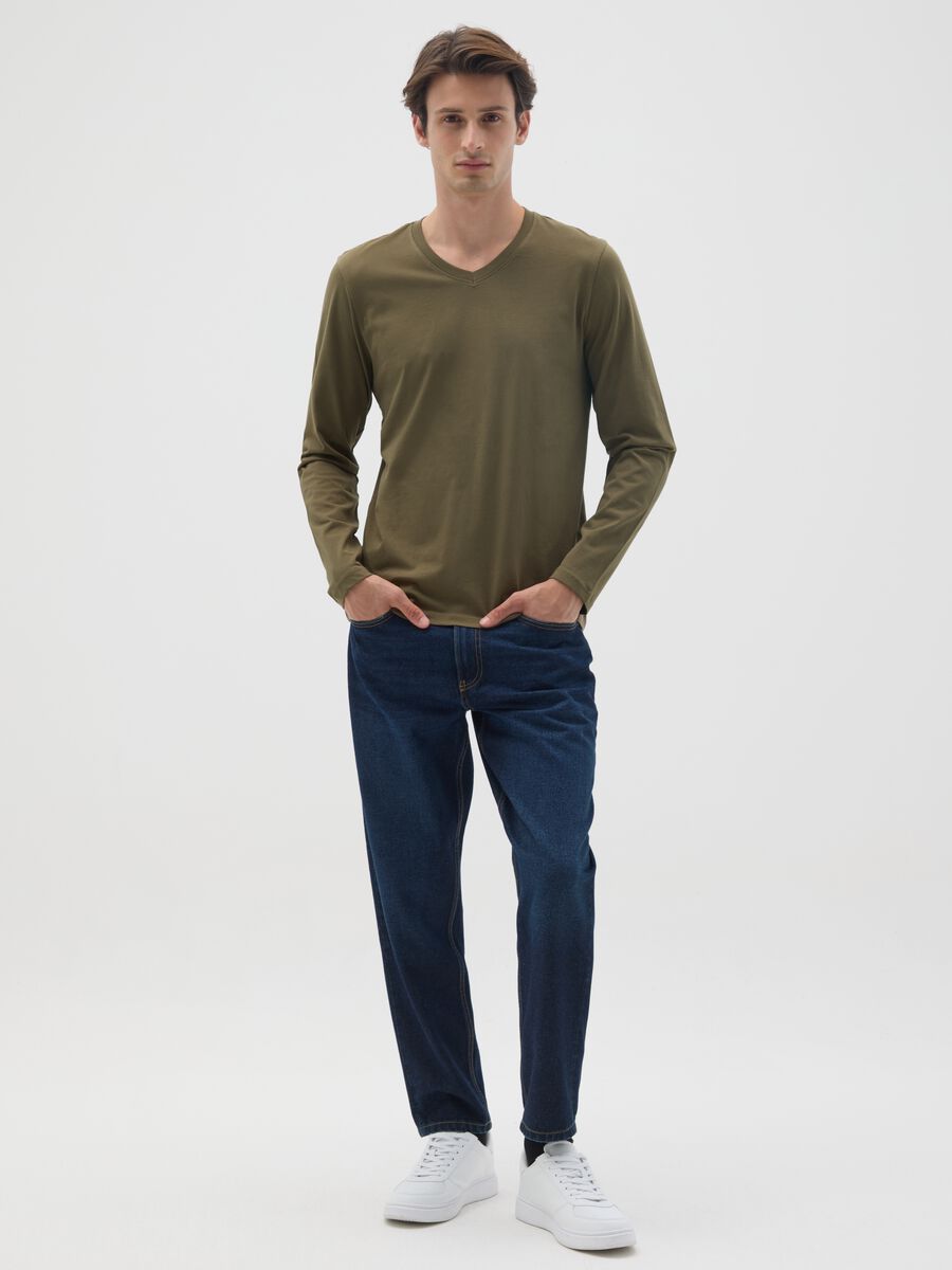 T-shirt in puro cotone verde regular fit_1