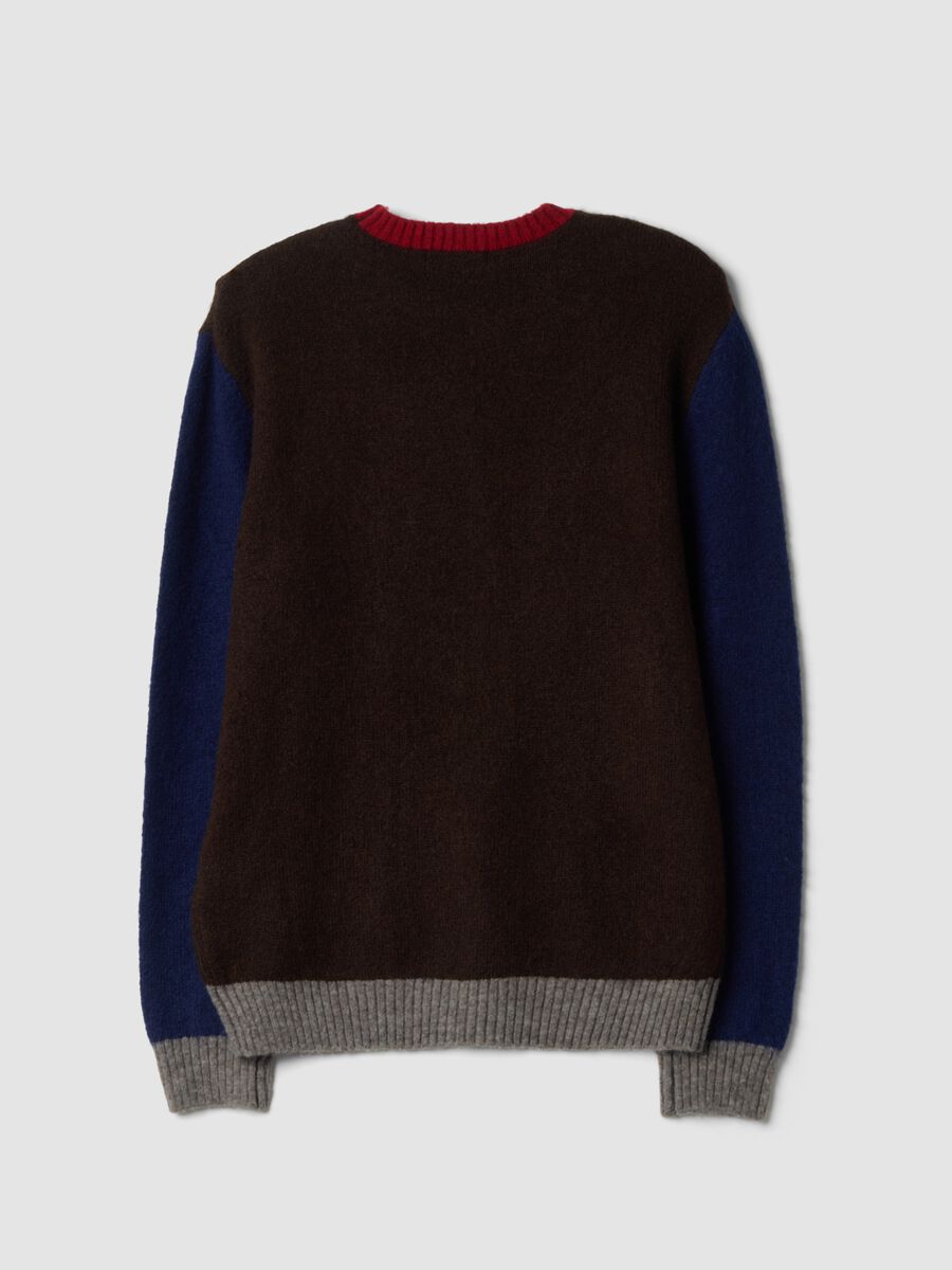 Maglione marrone girocollo in lana e alpaca elasticizzate regular fit_6