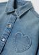 Camicia blu in denim di misto cotone e viscosa con cuore regular fit_4