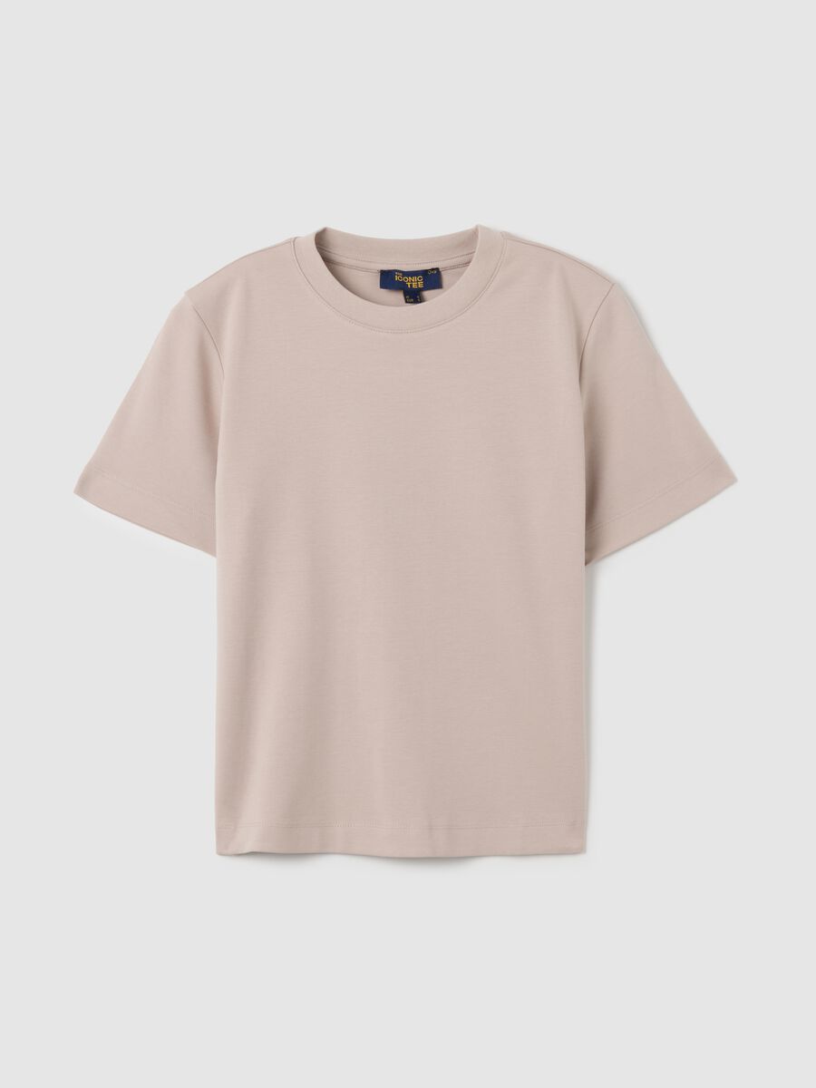 Beige Regular Fit Pure Cotton T-shirt_4
