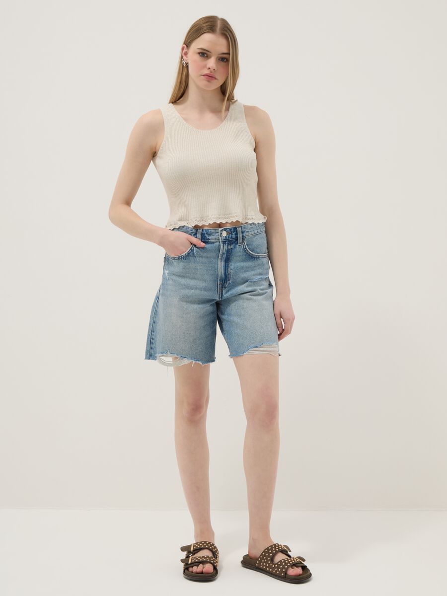 Beige viscose-blend fitted top_2