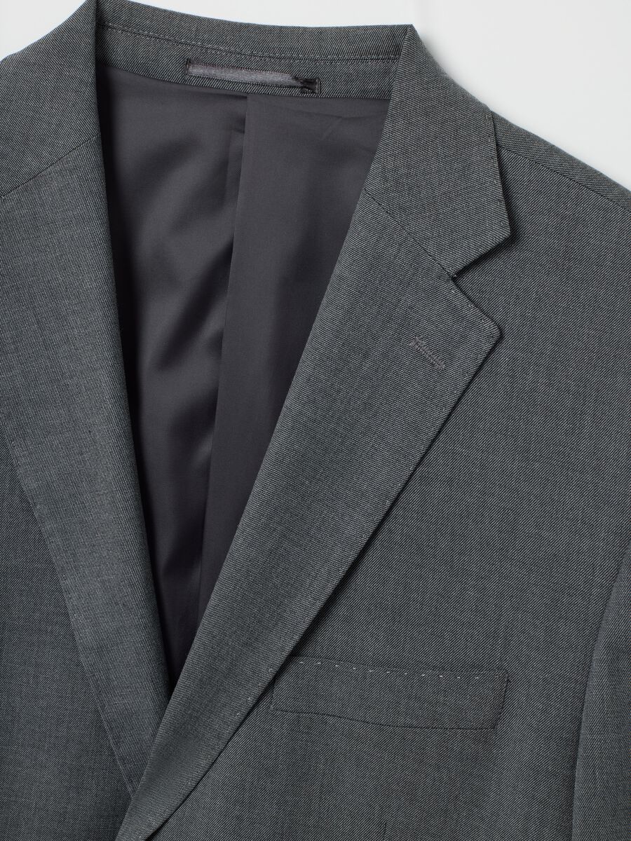Grey business blazer in stretch fabric_1