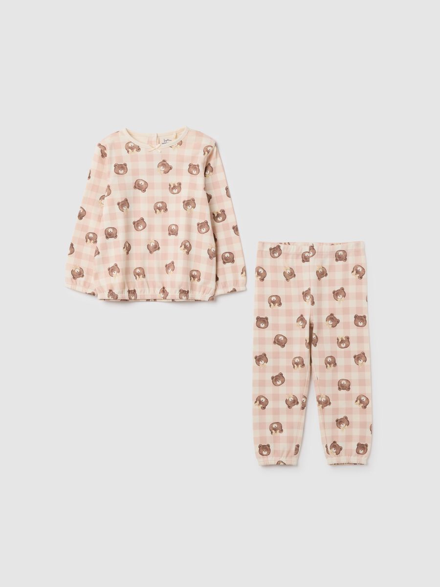 Pigiama da bambina in puro cotone multicolor regular fit_0