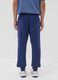 Blue cotton-blend joggers with print_2