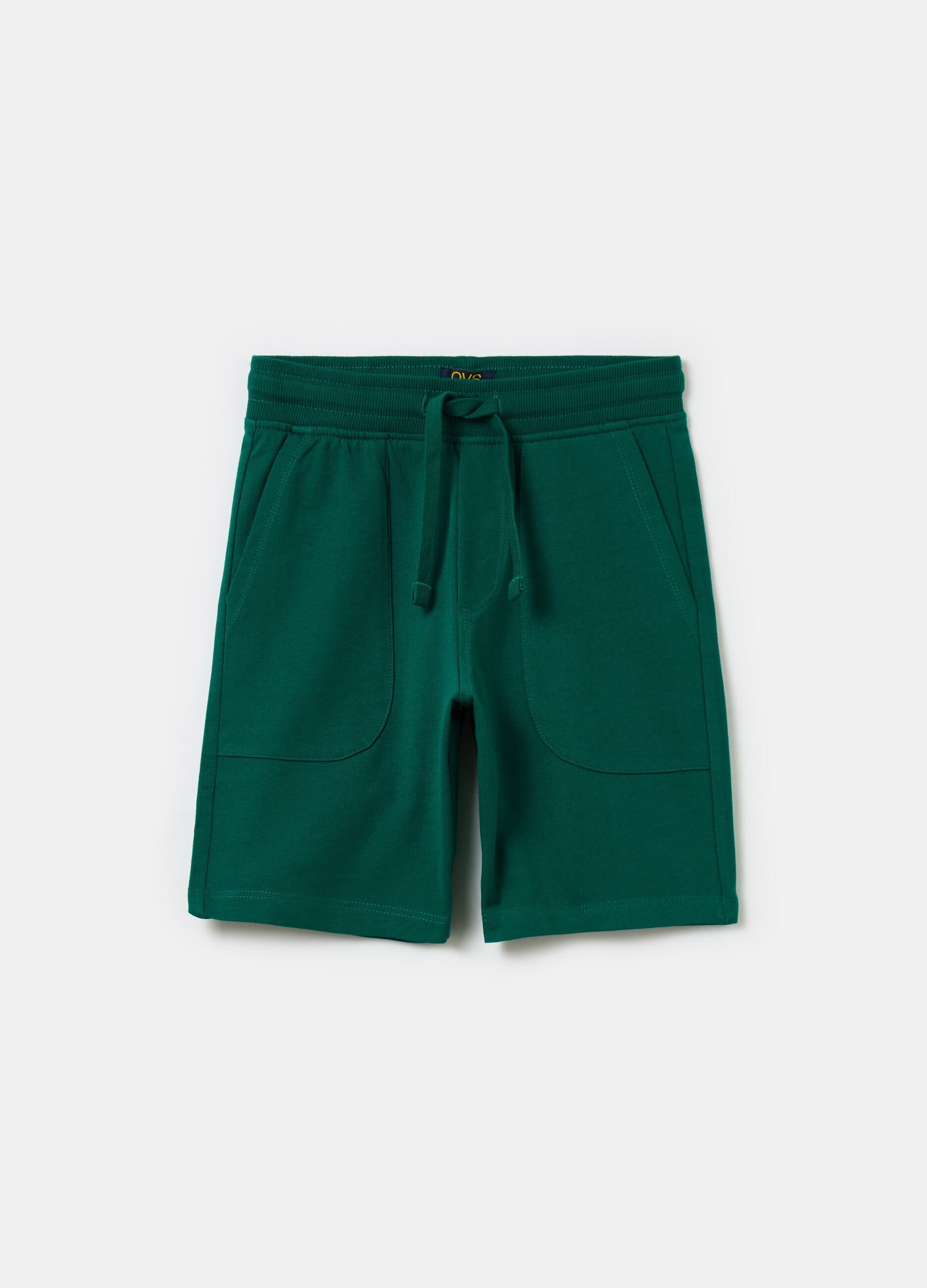 French Terry Bermuda shorts with drawstring