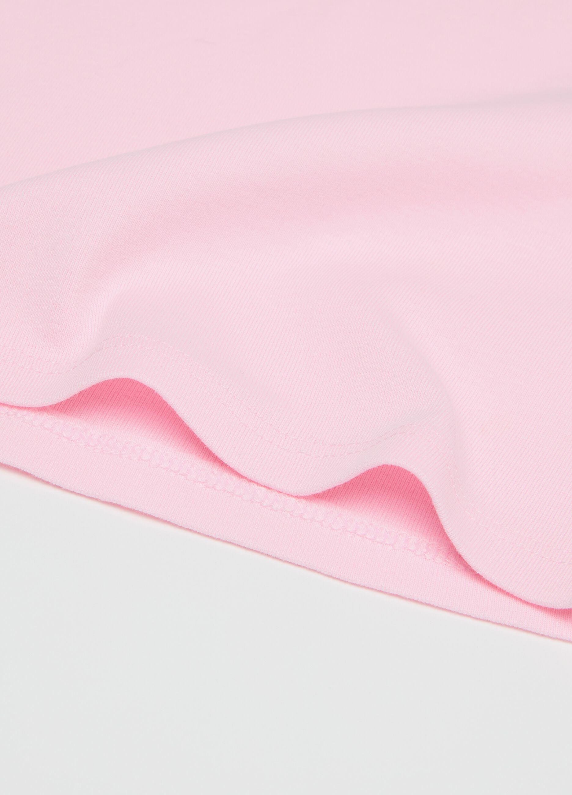 Three-pack pink and white vests in organic cotton with bow