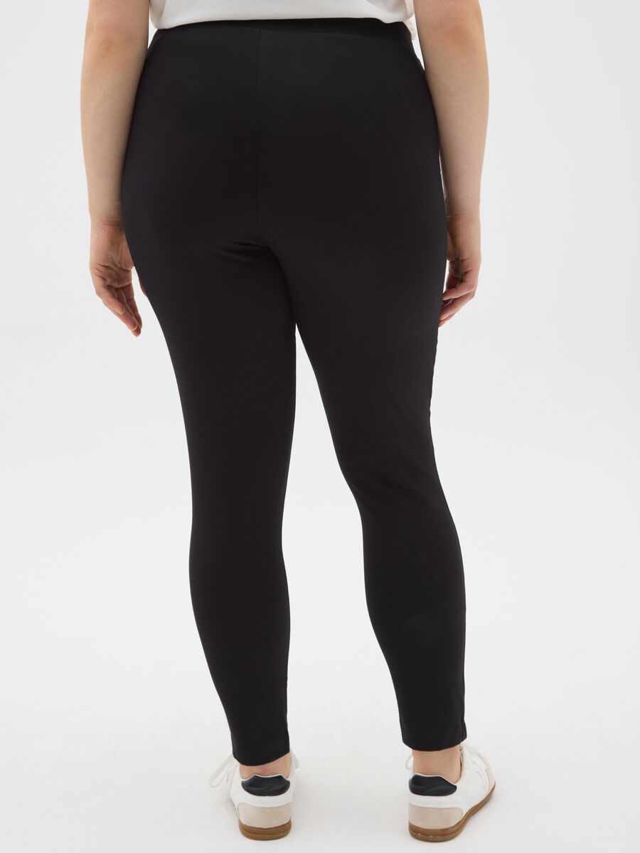 Leggings skinny in misto cotone nero_2