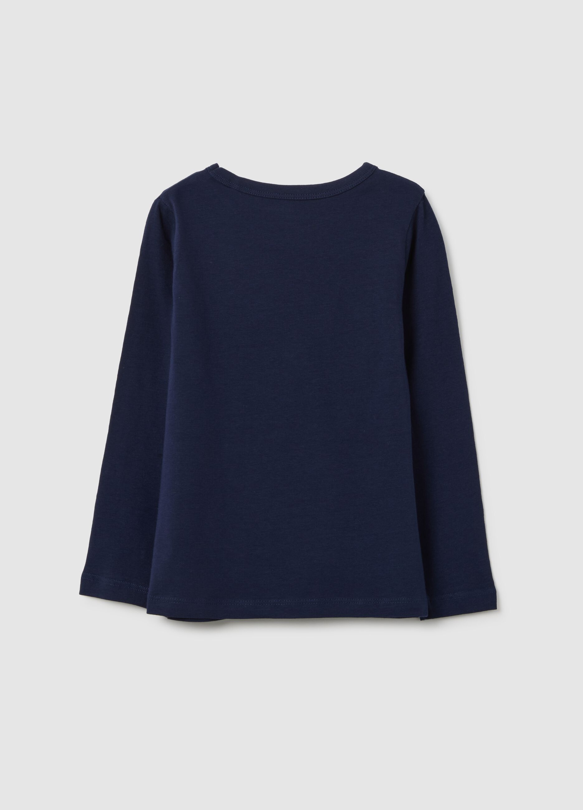 Maglia da bambina in cotone blu regular fit