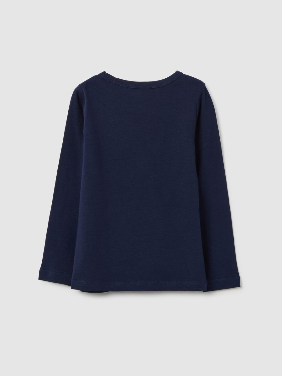 Maglia da bambina in cotone blu regular fit_1