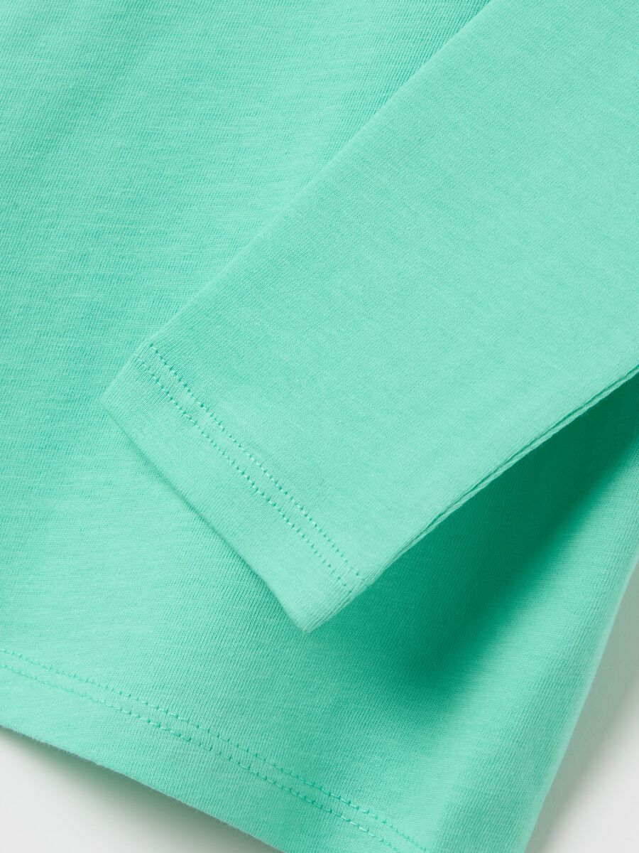 T-shirt maniche lunghe in cotone stampa coccodrillo_3