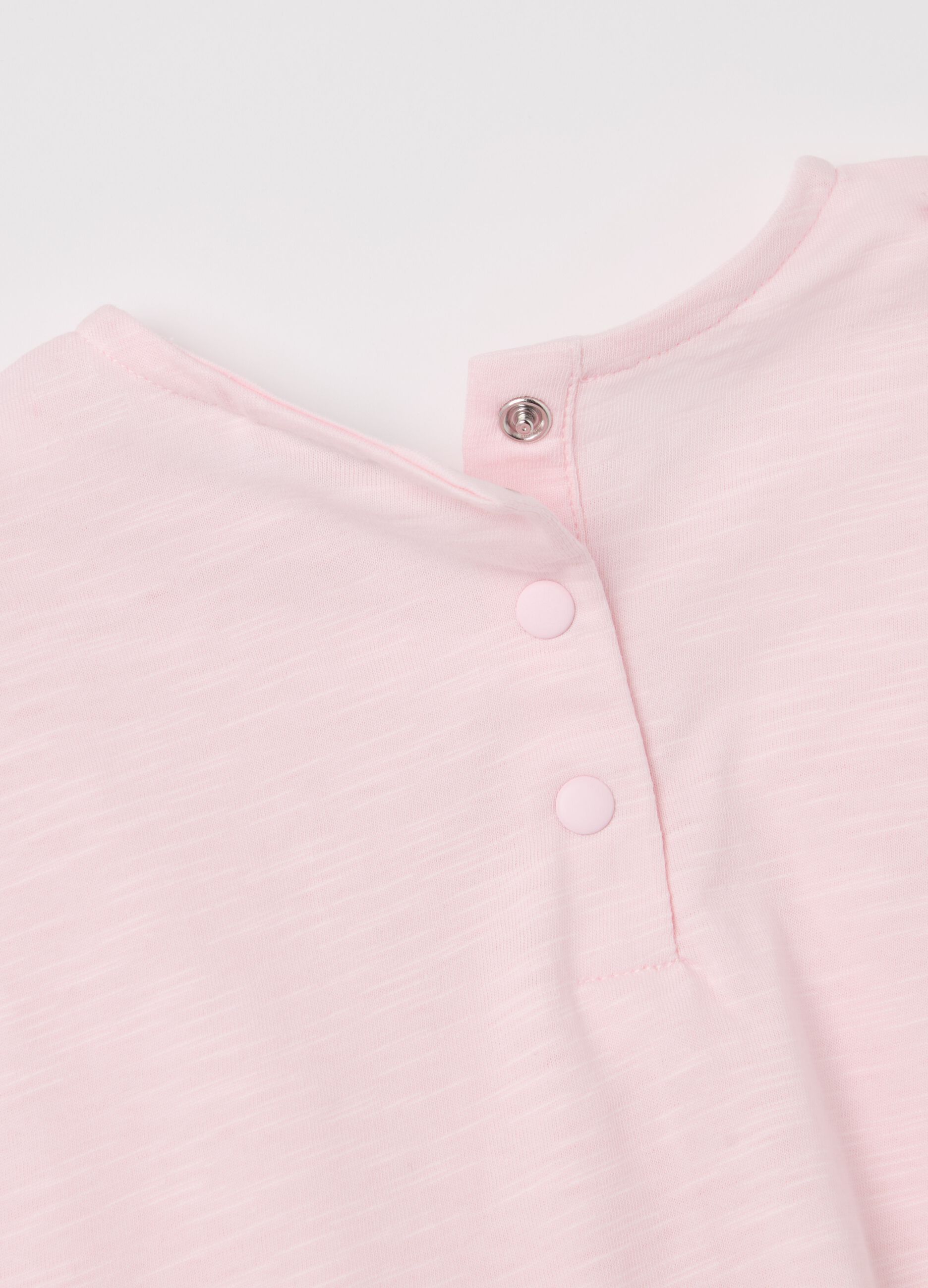 Cotton T-shirt with broderie anglaise insert