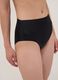 Black high-waisted Brazilian briefs in stretch fabric with a shaping effect_3