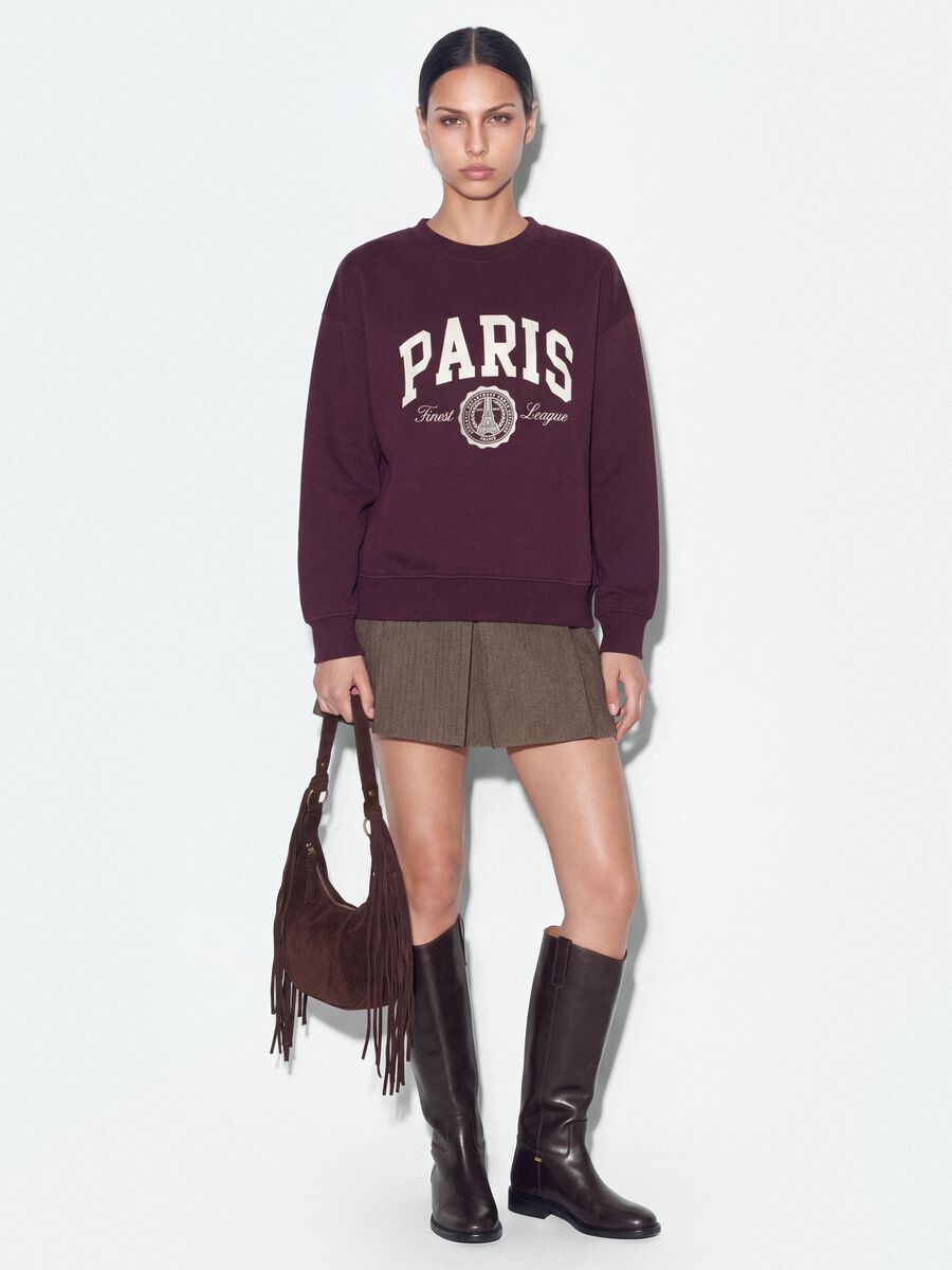 Purple cotton-blend crew-neck sweatshirt_1