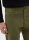 Green stretch cotton carrot fit trousers_3
