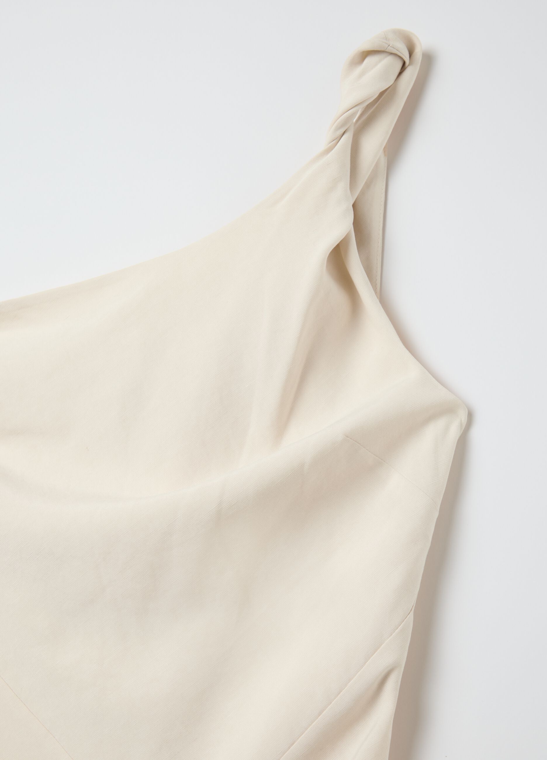 Cream one-shoulder dress in linen