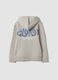 Grey oversized cotton-blend hoodie with print for boys_2