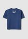 Children's regular fit blue pure cotton T-shirt with patch_1