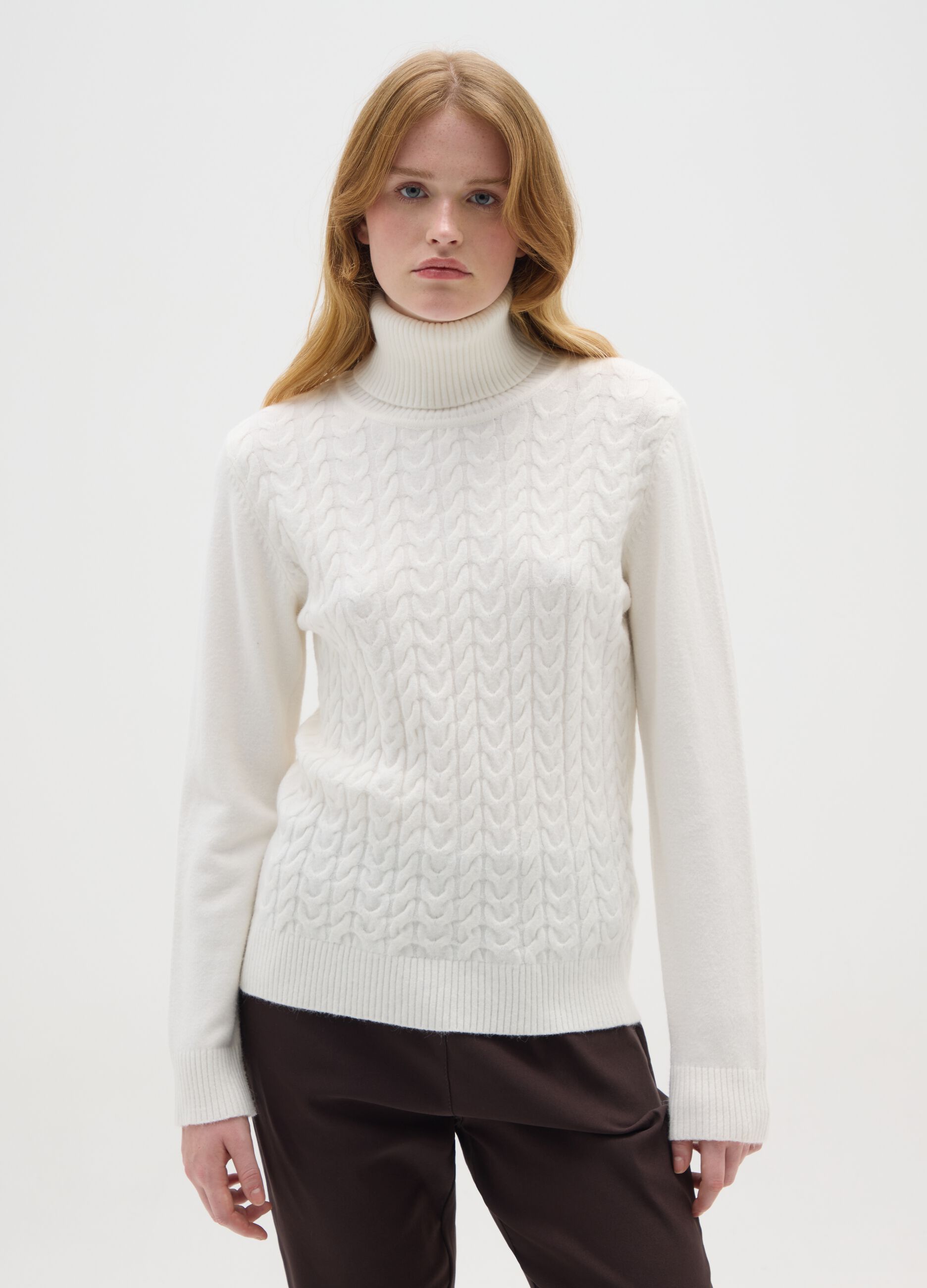 White Regular Fit Sweater