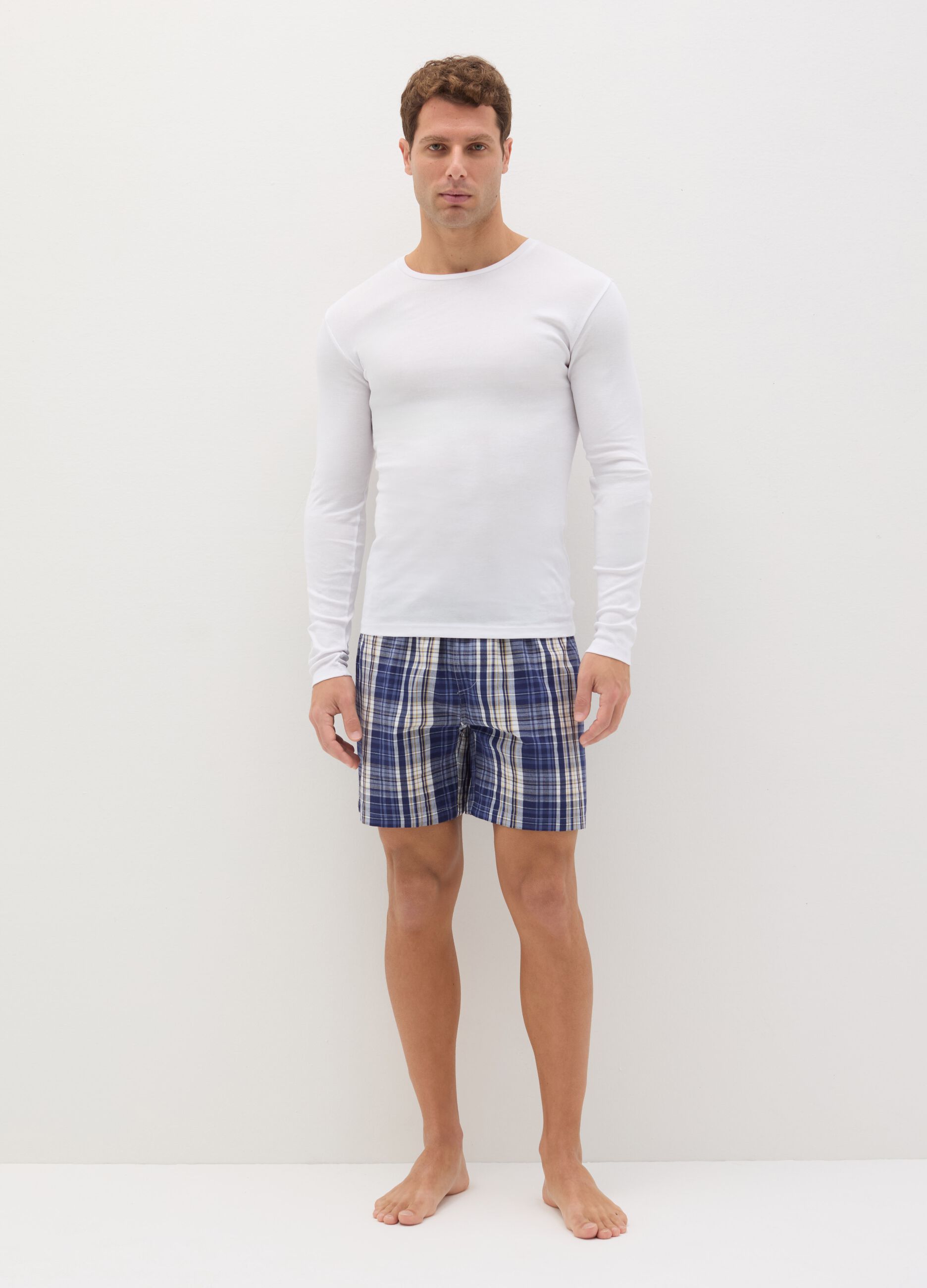 Long-sleeved undershirt in organic cotton