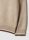 Beige regular-fit polo-collar jumper with ribbed trims_2