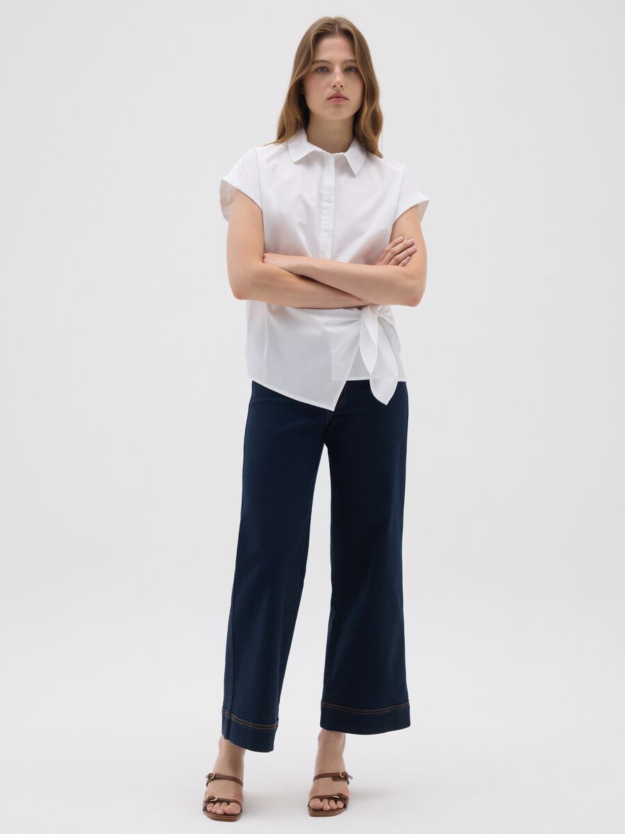 Women's blue denim trousers regular fit_0