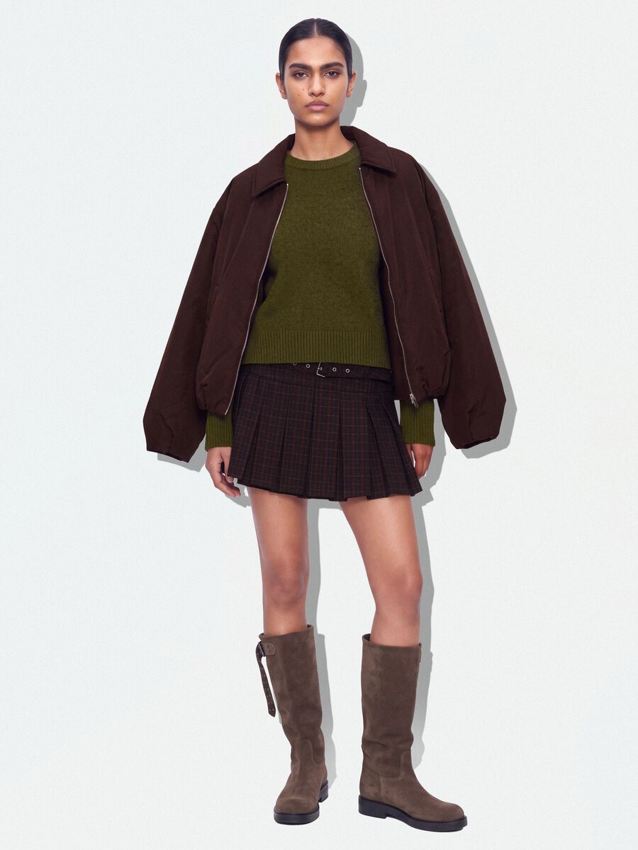 Green stretch wool crew-neck oversized jumper_1