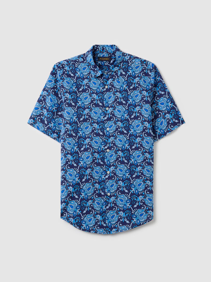 Short-sleeved shirt with paisley print_4