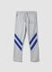 Grey marl cotton-blend joggers with contrast side stripes_0