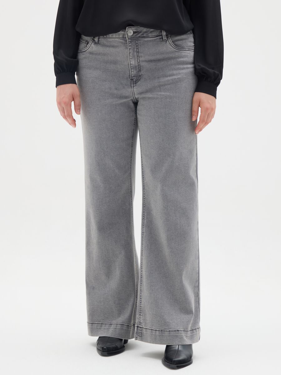 Grey Denim Bootcut Jeans_1