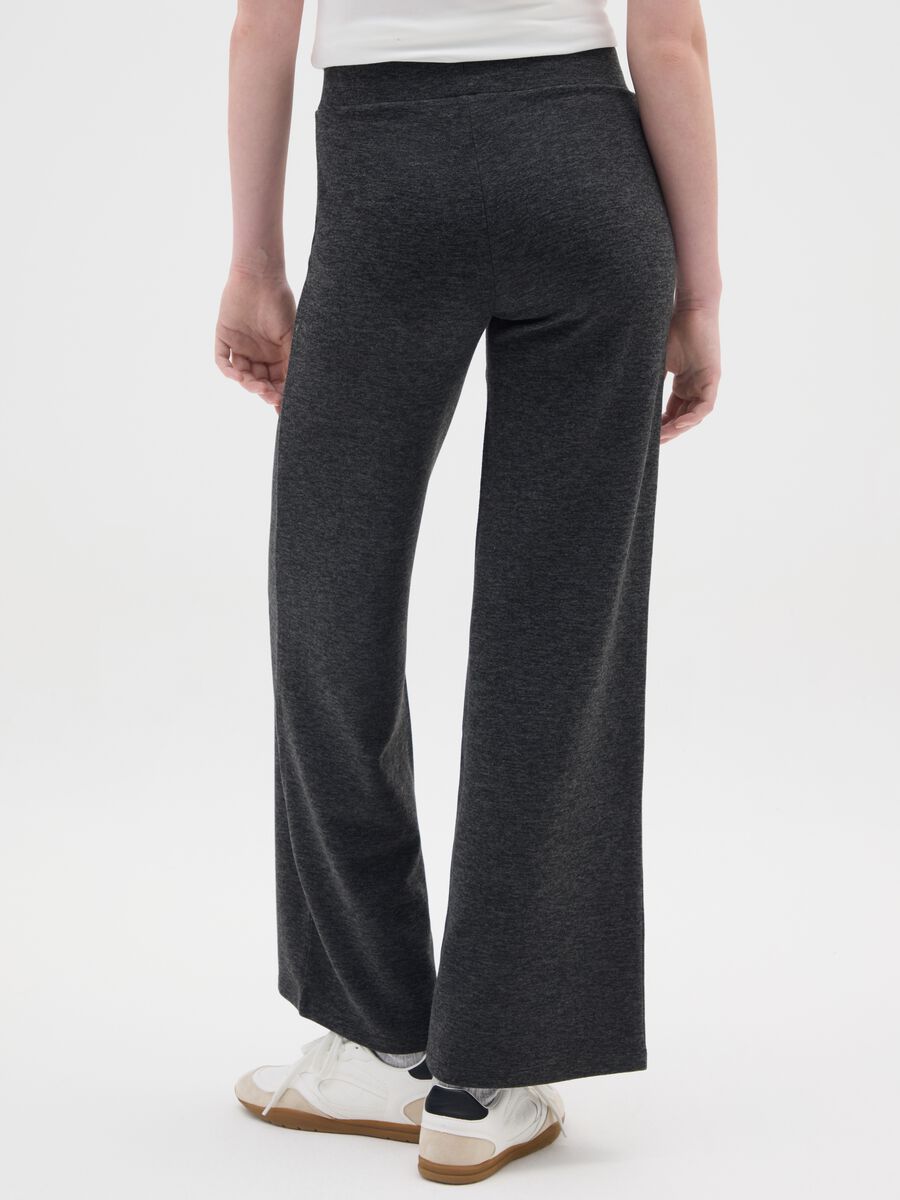 Grey Wide Leg Stretch Trousers_2