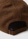 Brown jersey knit hat with lettering_1