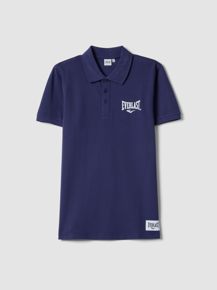 Short sleeve blue pure cotton polo_4