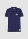 Short sleeve blue pure cotton polo_4