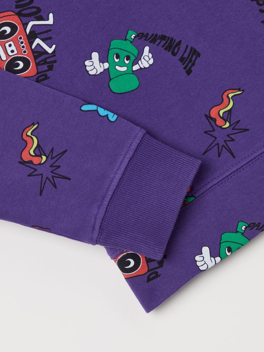 French terry sweatshirt with graffiti-style print_3