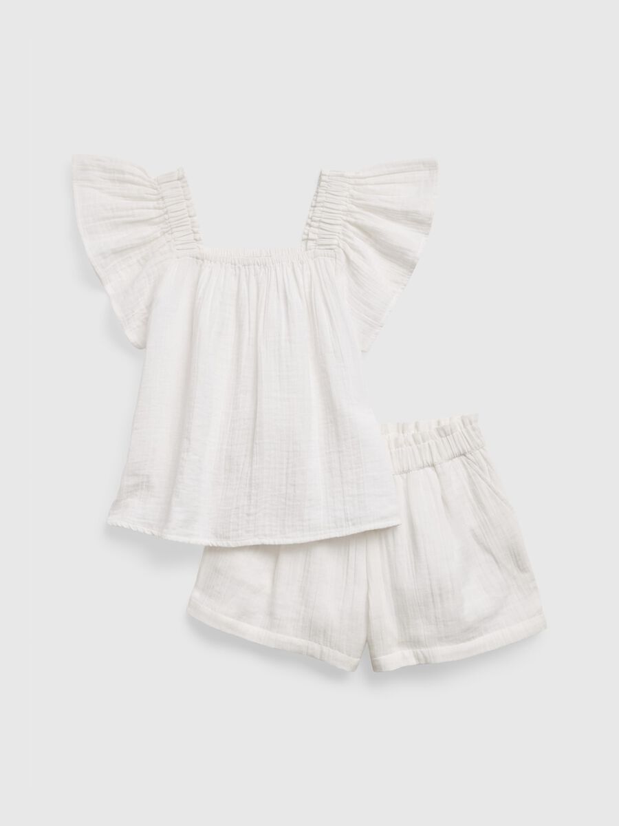 Top and shorts set in cotton gauze_0