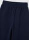 Girls' Blue Cotton Blend Wide Leg Joggers with Rhinestones_2