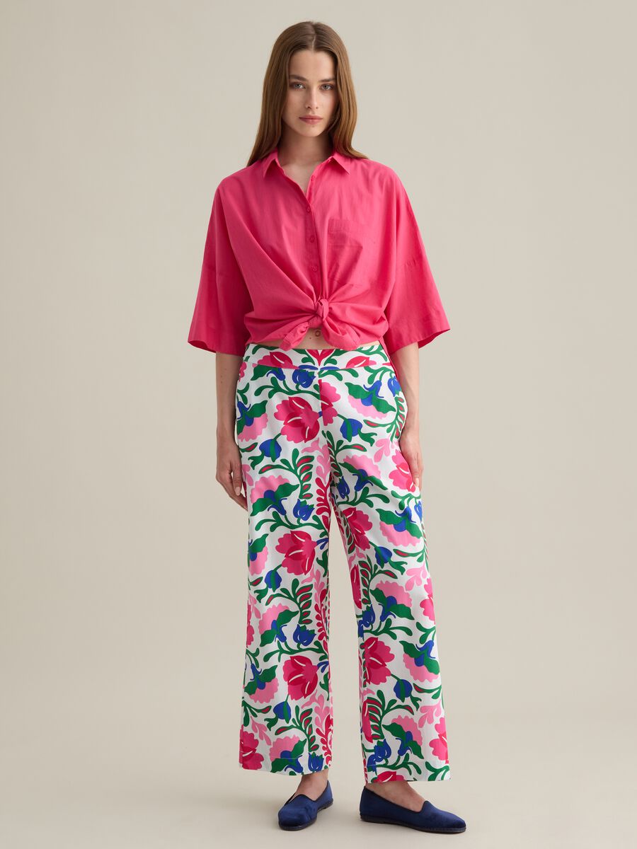 Women's Oversize Pink Pure Cotton Shirt_1