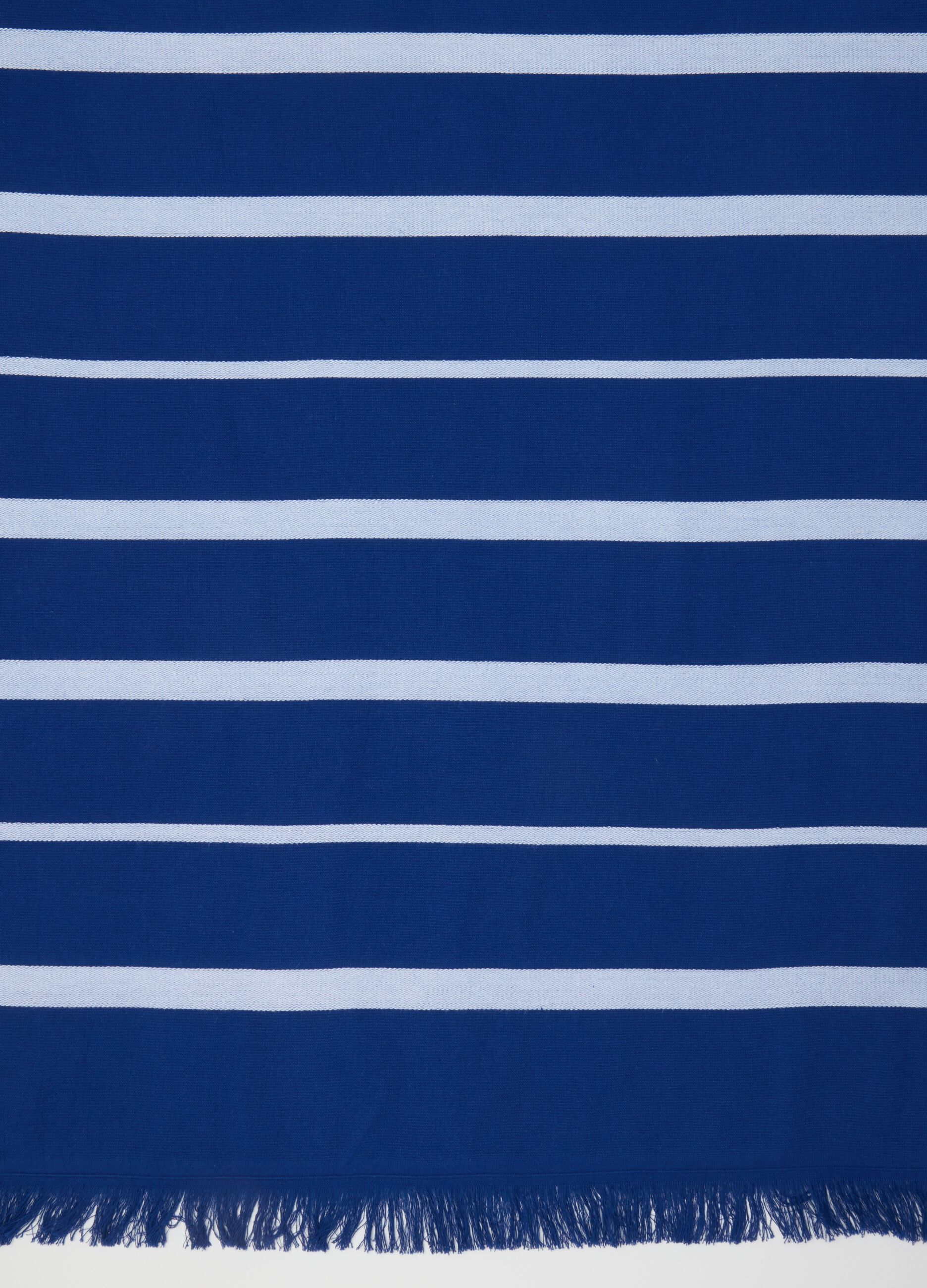 Telo mare da donna in cotone multicolor con frange