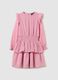 Girl's regular fit pink dress with ruffles_0