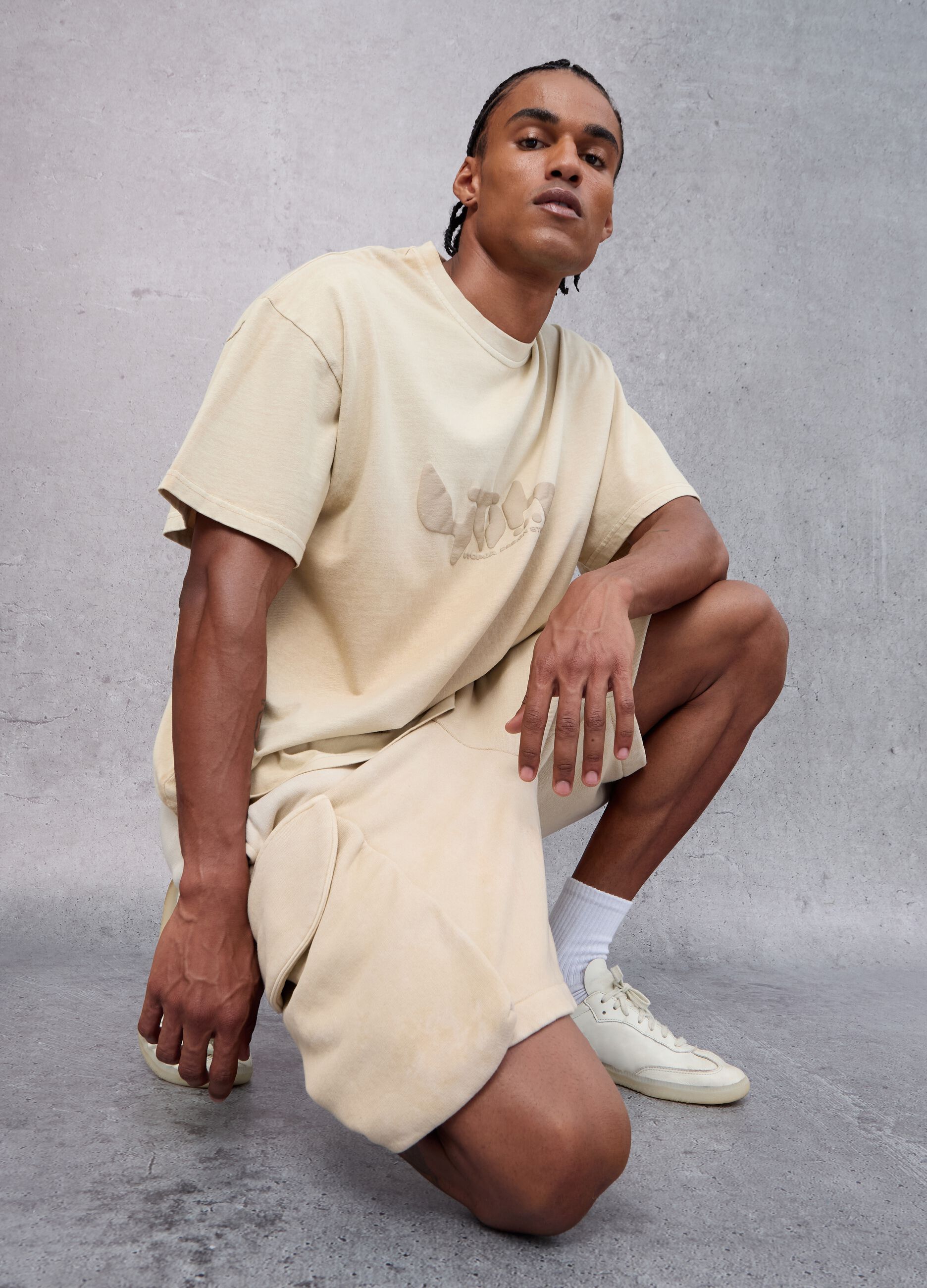 Sunfaded Cargo Sweat Shorts Sand